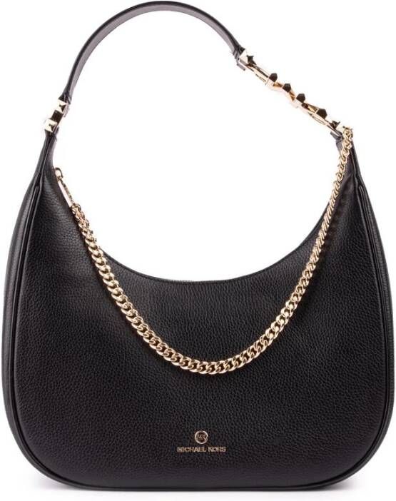 Michael Kors Logo Leren Schoudertas met Kettingdecoratie en Ritssluiting Black Dames - Foto 3