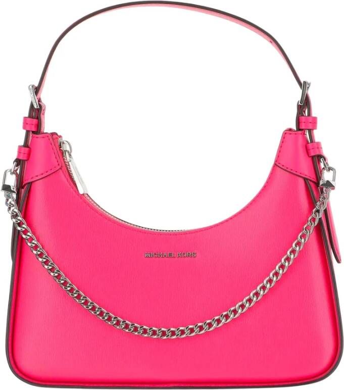 Michael Kors Leren tas met logo detail en ritssluiting Pink Dames