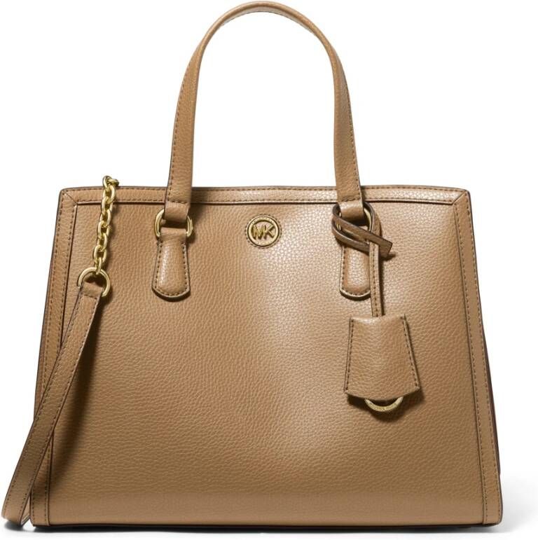 Michael Kors Chantal Leren Handtas in Beige Brown Dames