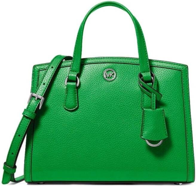Michael Kors Groene Leren Schoudertas met MK Logo Detail Green Dames