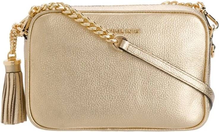 Michael Kors Gouden Ginny Leren Tas met Ketting en Kwast Beige Dames - Foto 7