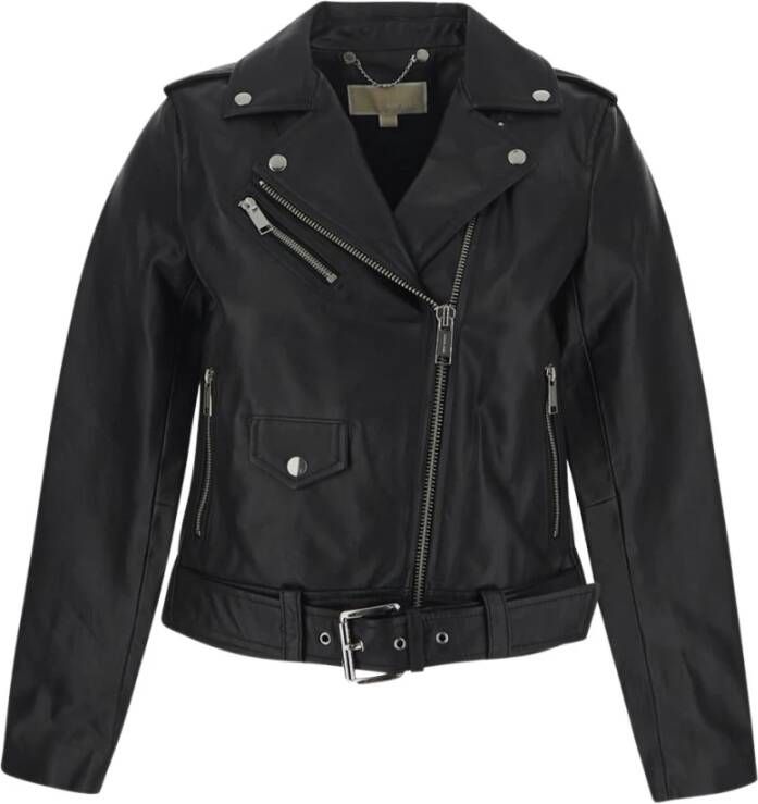 Michael Kors Leather Jacket Zwart Dames