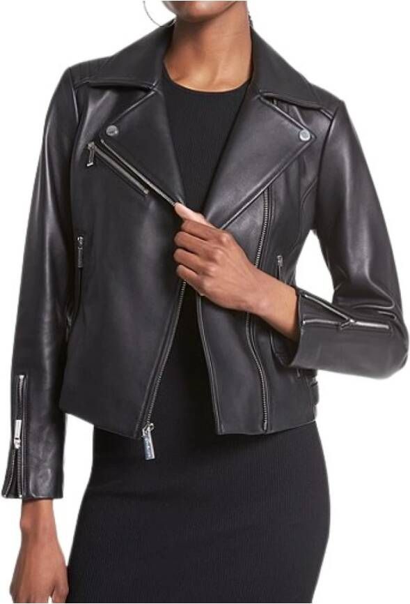 Michael Kors Leather Jackets Zwart Dames