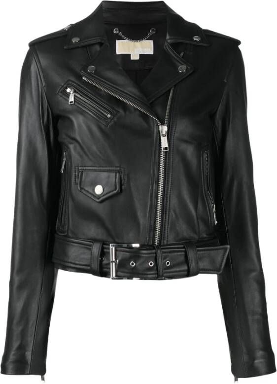 Michael Kors Leather Jackets Zwart Dames