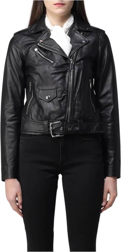 Michael Kors Leather Jackets Zwart Dames