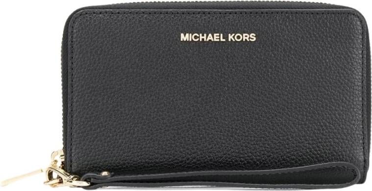 Michael Kors LG platte telefoonhoes en portemonnee Zwart Dames