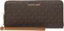 Michael Kors Jet Set Travel Continental Clutch Wristlet Portemonnee Beige Dames - Thumbnail 1