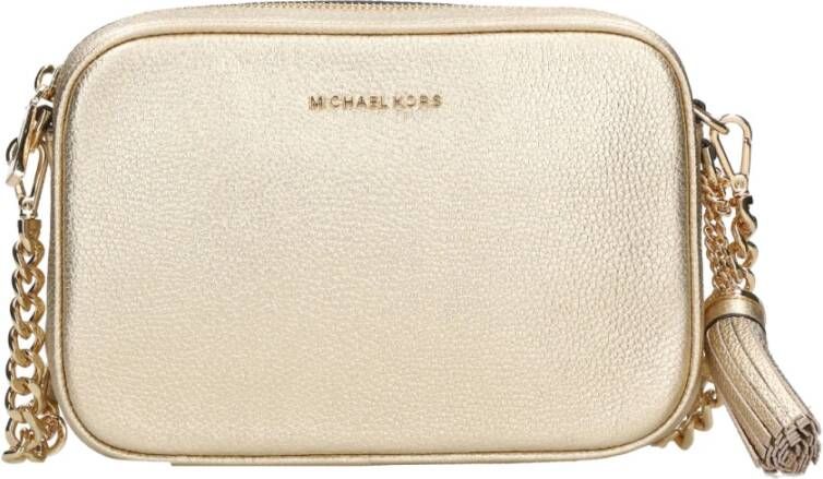 Michael Kors Gouden Ginny Leren Tas met Ketting en Kwast Beige Dames - Foto 6