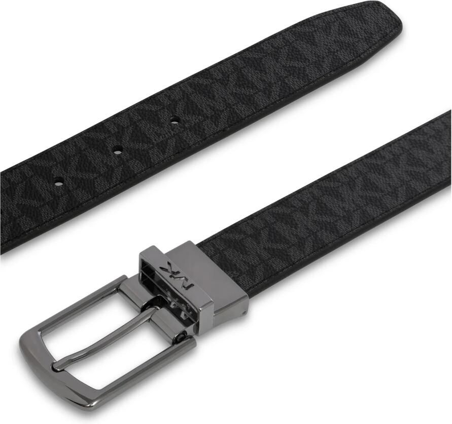 Michael Kors Zwarte leren riem met gesp Black Heren