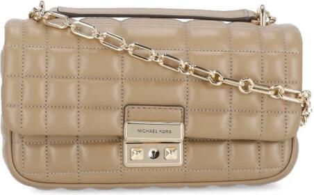 Michael Kors Hobo bags Brown Leather Tribeca Shoulder Bag in bruin