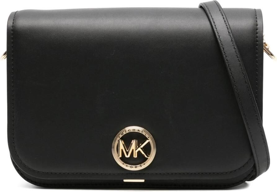 Michael Kors Zwarte Kalfsleren Tas met Gouden Hardware Black Dames