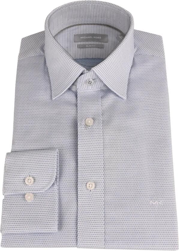 Michael Kors Casual overhemd met micro-polkadotjes Blue Heren