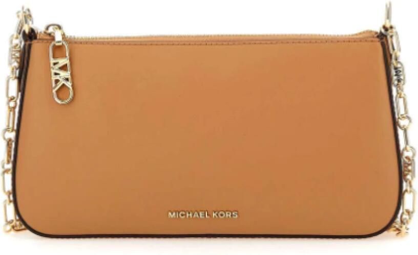 Michael Kors Chain Pouchette Schoudertas Pale Peanut Brown Dames