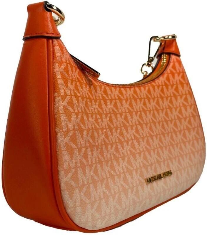 Michael Kors Cora Medium Zip Pouchette Schoudertas Orange Dames
