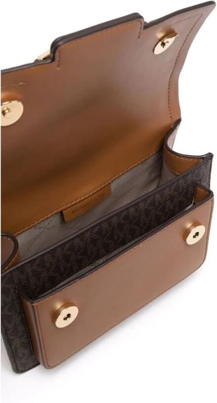 Michael Kors crossbody tas Heather XS met logoprint donkerbruin cognac - Foto 7