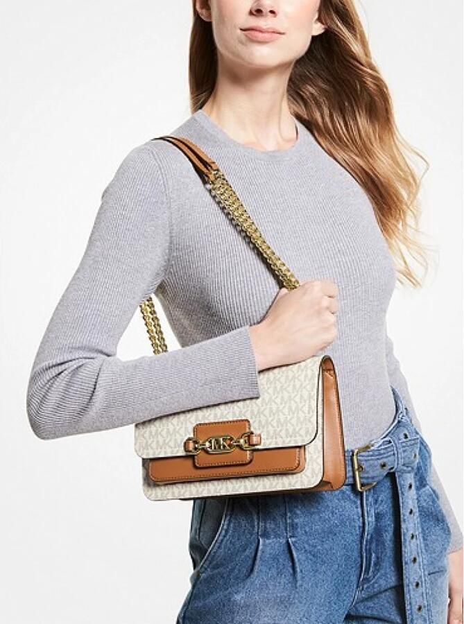 Michael Kors Shoppers Heather Large Shoulder Bag in crème