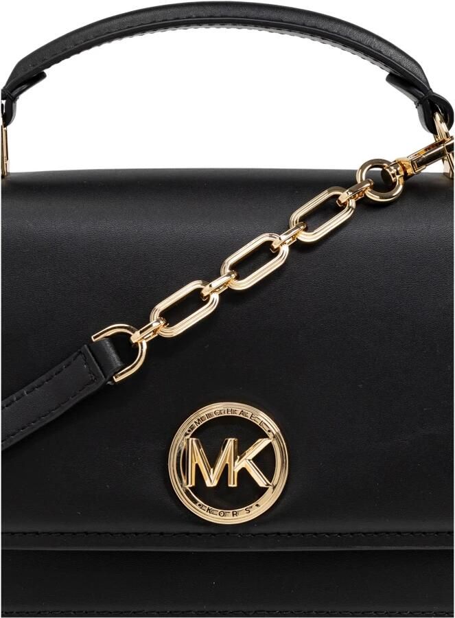 Michael Kors Zwarte leren handtas met gouden afwerking Black Dames - Foto 2