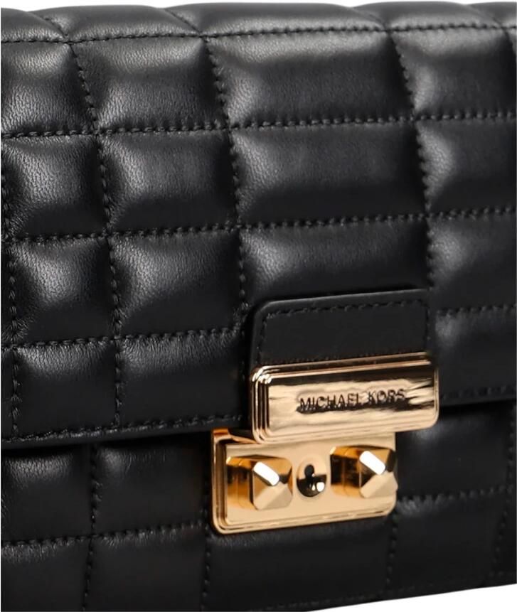 Michael Kors Zwarte Leren Schoudertas Flap Sluiting Black Dames - Foto 2