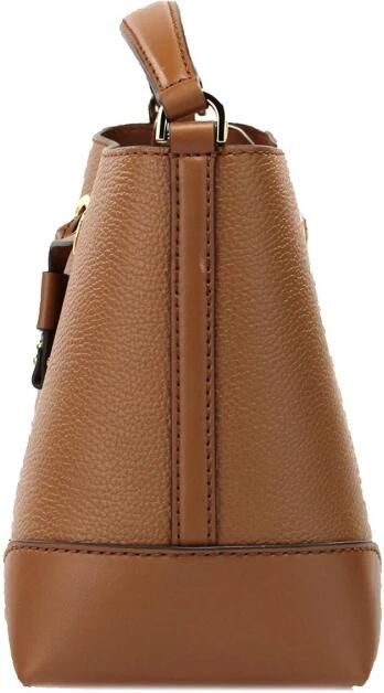Michael Kors Emblematische Bucket Crossbody Tas van Leder Brown Dames