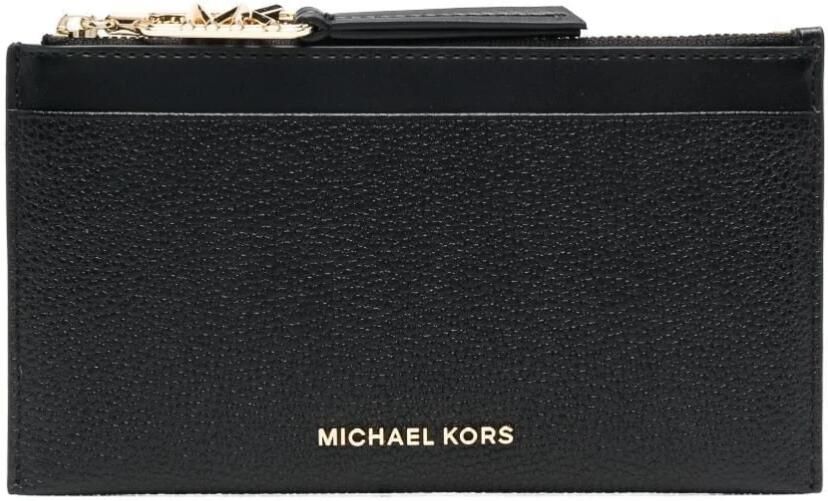 Michael Kors Zwarte Portemonnee van Pebble Leer met Ritssluiting Zwart Dames - Foto 4