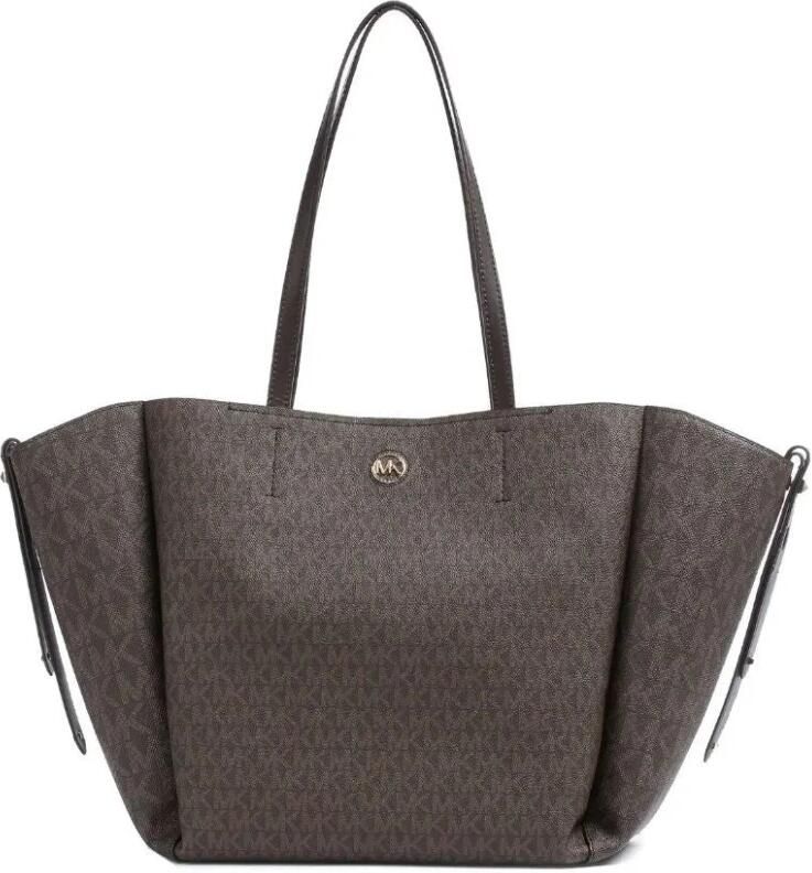 Michael Kors Stijlvolle Freya Grote Tote Tas in Chocolade Gray Dames