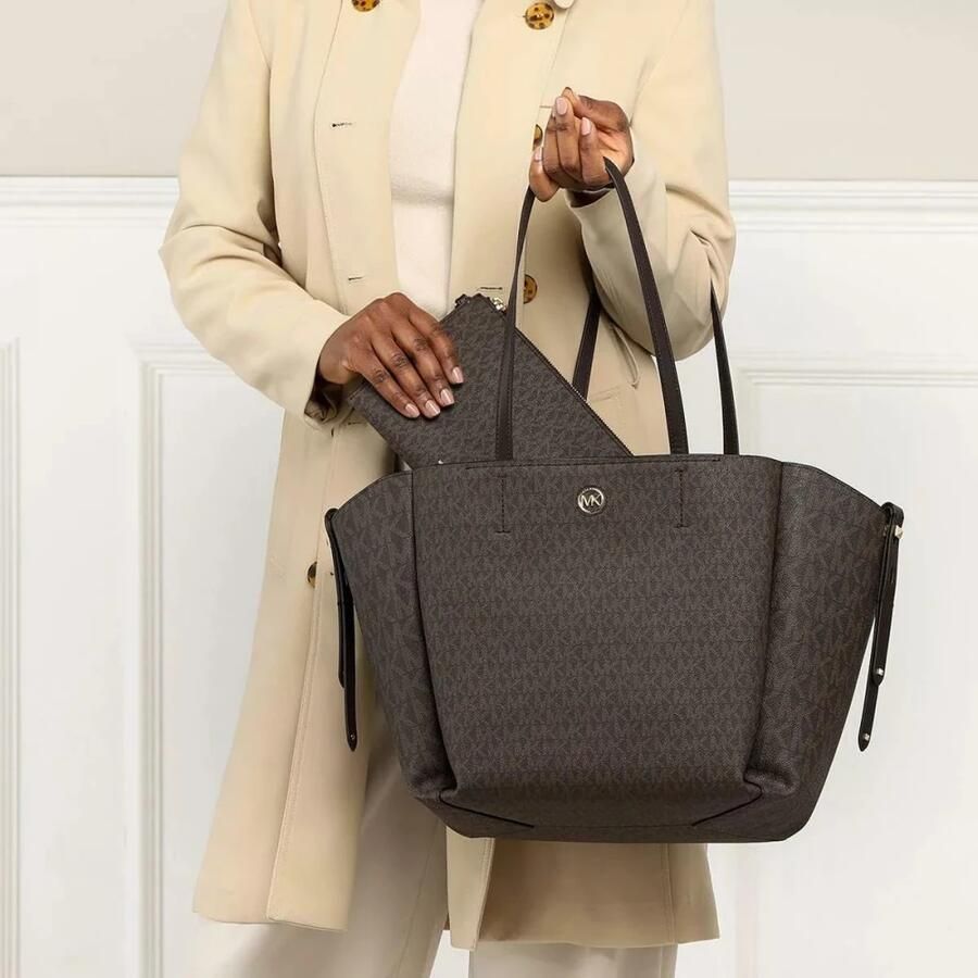 Michael Kors Stijlvolle Freya Grote Tote Tas in Chocolade Gray Dames - Foto 3