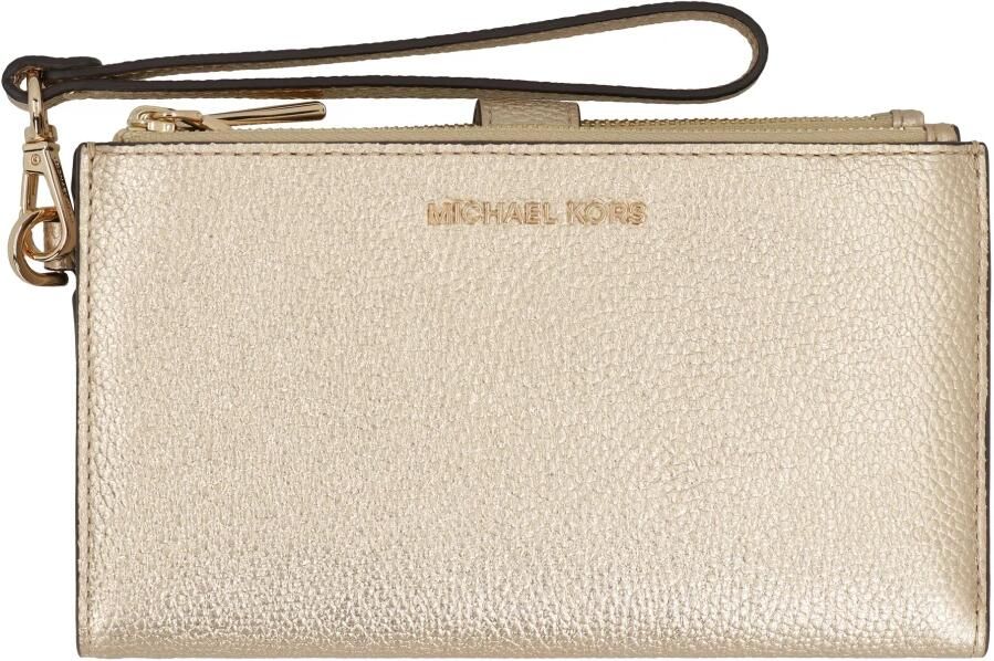 Michael Kors Gestructureerde Lederen Portemonnee met Meerdere Vakken Yellow Dames