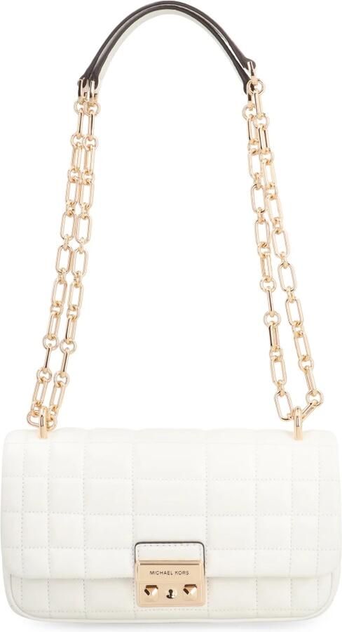 Michael Kors Gewatteerde leren schoudertas met ketting White Dames - Foto 4