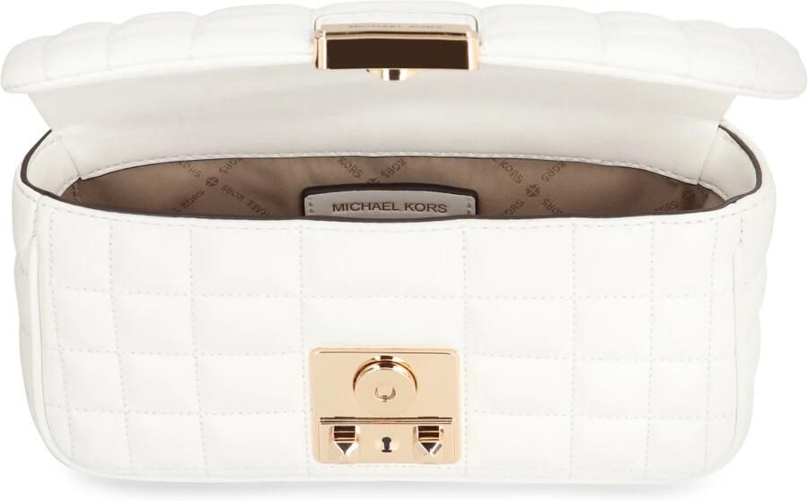 Michael Kors Gewatteerde leren schoudertas met ketting White Dames - Foto 5