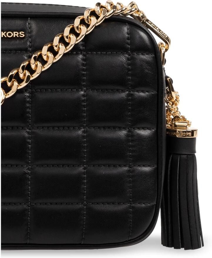 Michael Kors Jet Set Medium Quilted Leather Crossbody Bag Black Dames