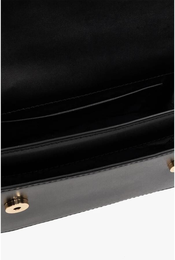 Michael Kors Zwarte leren flap tas met goudkleurige details Black Dames - Foto 4