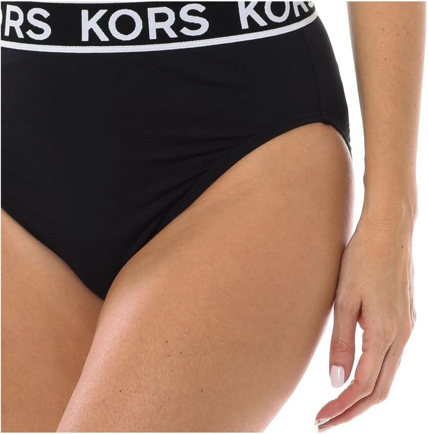 Michael Kors High-Waist Bikini Bottom Black Dames