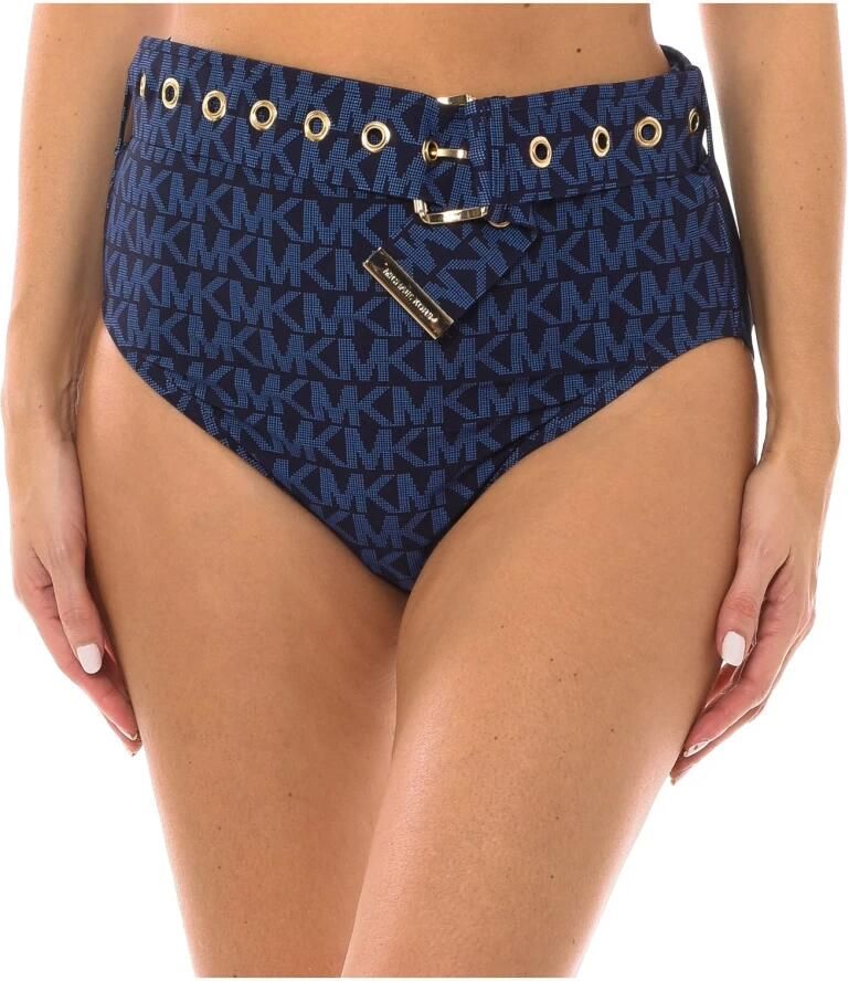 Michael Kors High-Waist Bikini Bottom Blue Dames - Foto 4