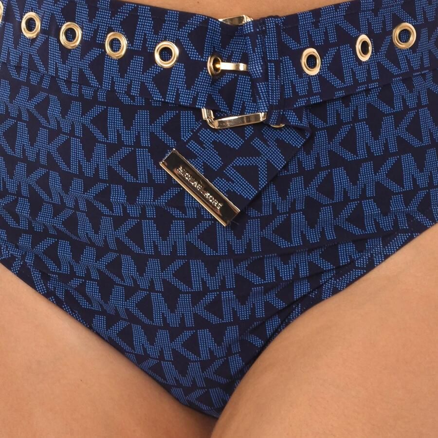 Michael Kors High-Waist Bikini Bottom Blue Dames