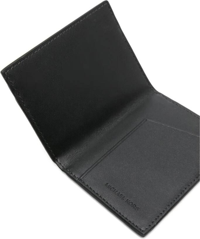 Michael Kors Hudson Pebbled Leather Bifold Wallet Black Heren