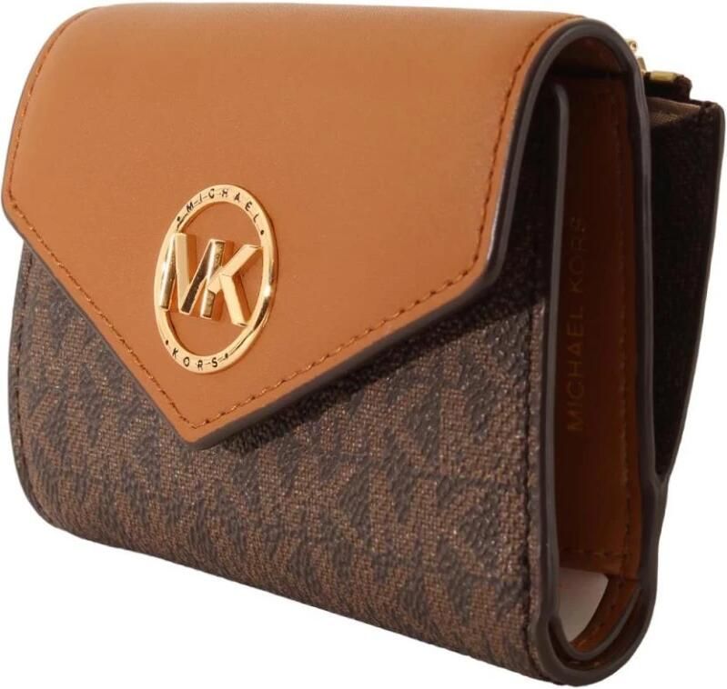 Michael Kors Leren portemonnee met drukknoop Brown Dames - Foto 2