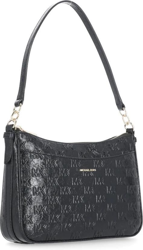 Michael Kors Hobo bags Monogram Textured Jet Set Shoulder Bag in zwart - Foto 4