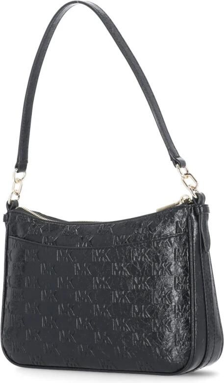 Michael Kors Hobo bags Monogram Textured Jet Set Shoulder Bag in zwart - Foto 5