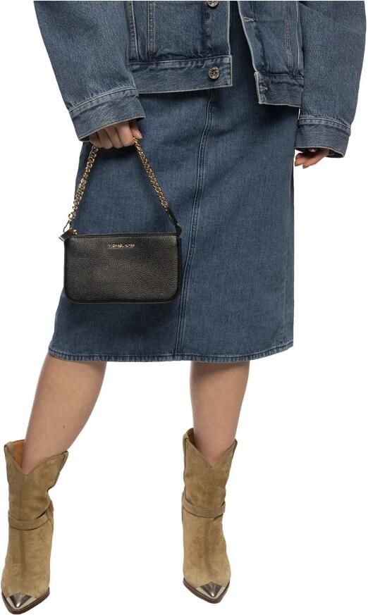 Michael Kors Zwarte leren handtas Gouden details Black Dames - Foto 5