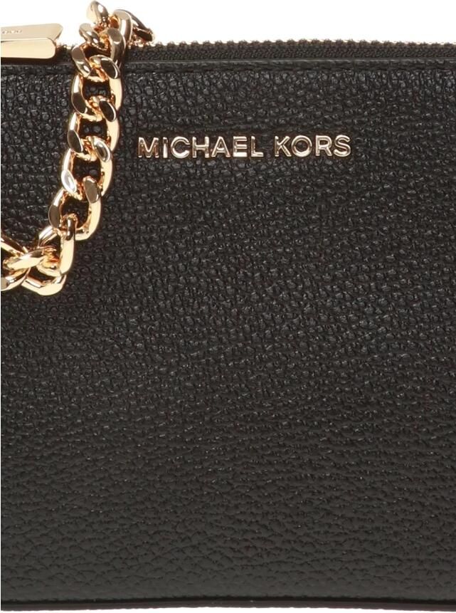 Michael Kors Zwarte leren handtas Gouden details Black Dames - Foto 4