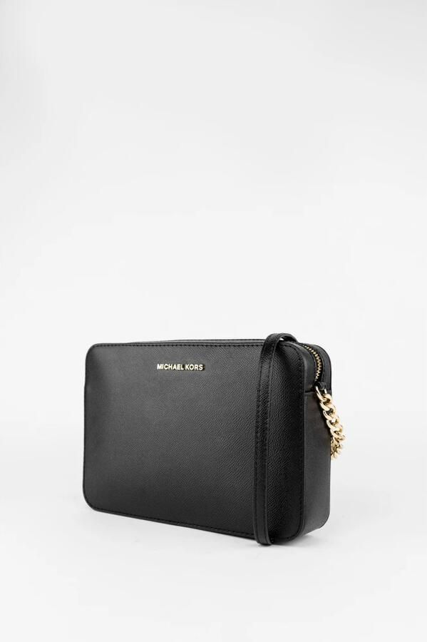 Michael Kors Zwarte Saffiano Leren Schoudertas met Gouden Details Black Dames - Foto 4