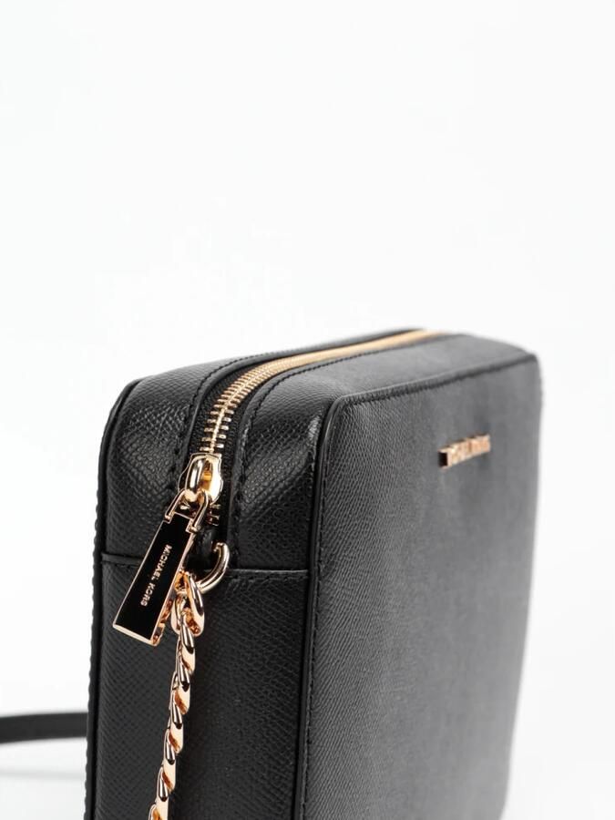 Michael Kors Zwarte Saffiano Leren Schoudertas met Gouden Details Black Dames - Foto 3