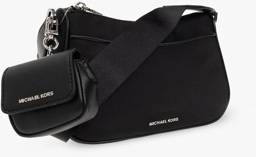 Michael Kors Zwarte nylon schoudertas met verstelbare band en AirPods hoesje Black Dames - Foto 8
