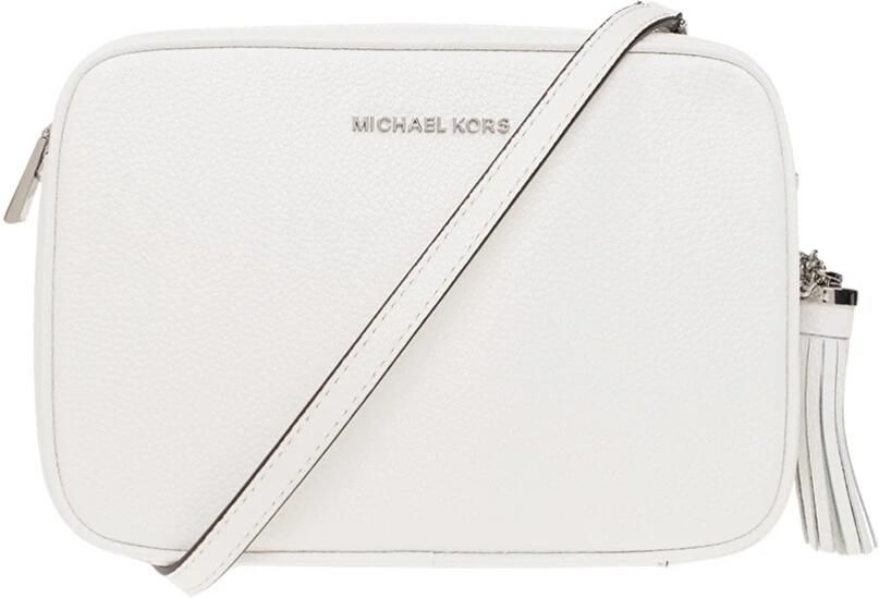 Michael Kors Witte Leren Schoudertas met Logo White Dames - Foto 9