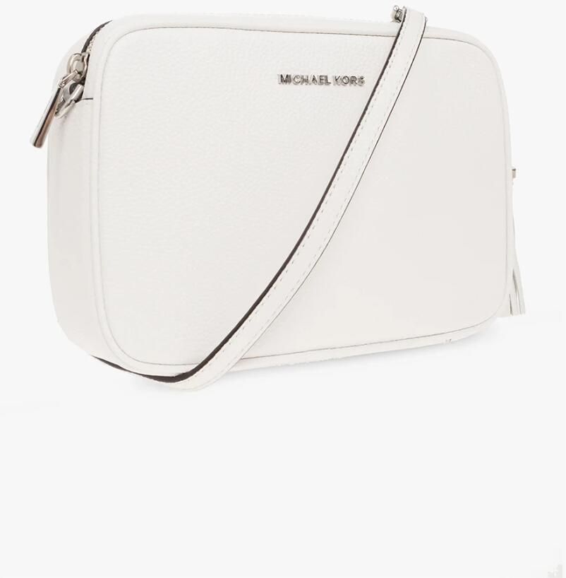 Michael Kors Witte Leren Schoudertas met Logo White Dames - Foto 5