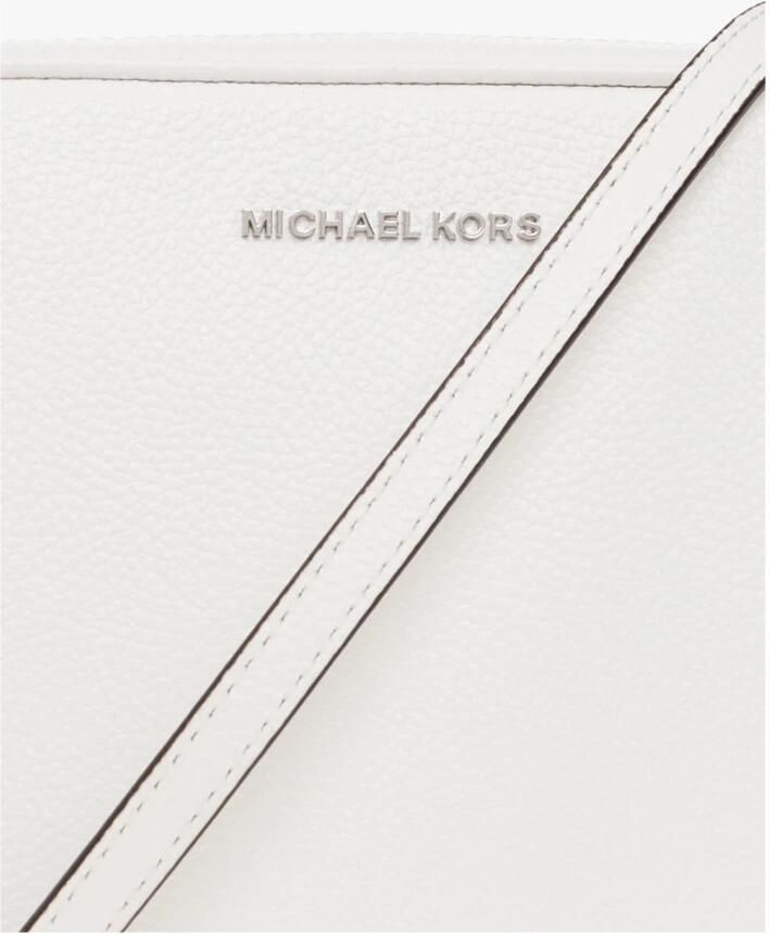 Michael Kors Witte Leren Schoudertas met Logo White Dames - Foto 6