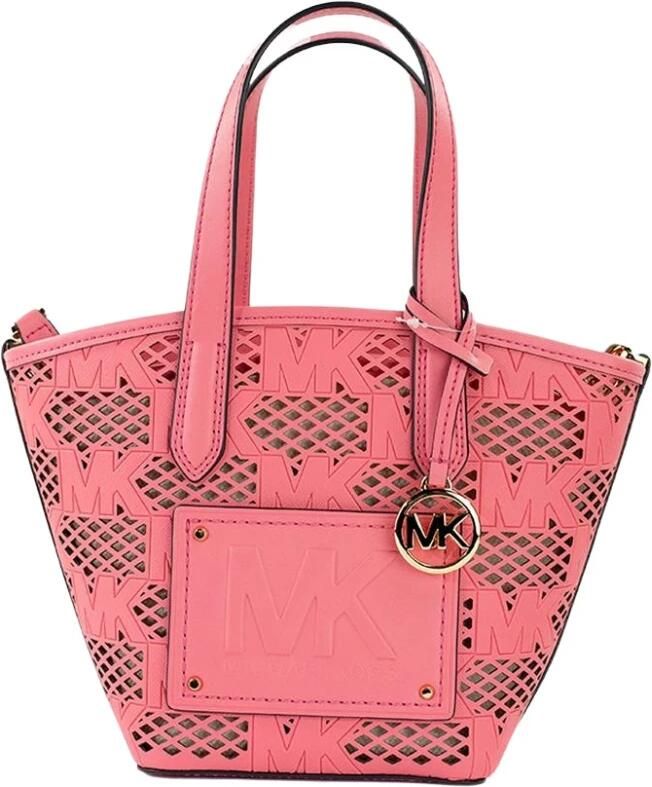 Michael Kors Kimber Kleine Tea Rose Vegan Leder 2-in-1 Zip Tote Messenger Bag Pink Dames - Foto 3