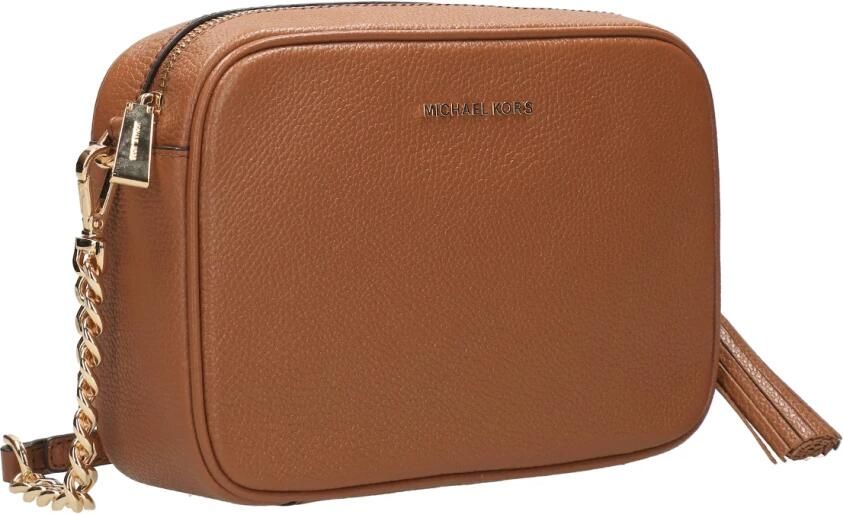 Michael Kors Schoudertas van korrelig leer met ketting en kwast Brown Dames - Foto 4