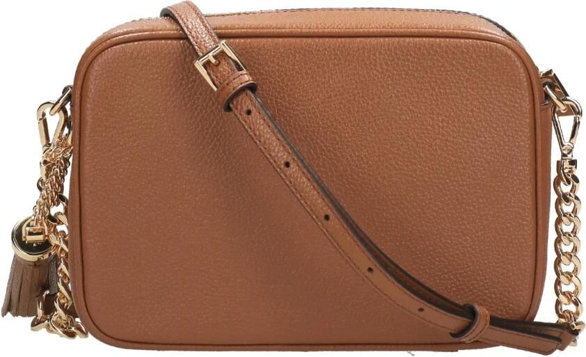 Michael Kors Schoudertas van korrelig leer met ketting en kwast Brown Dames - Foto 5