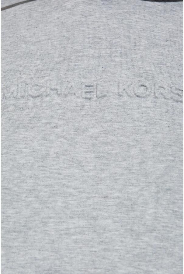 Michael Kors Logo Embossed Hoodie Gray Dames